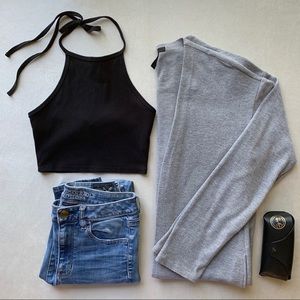 Forever21 Contemporary Long Fleece Cardigan Gray M